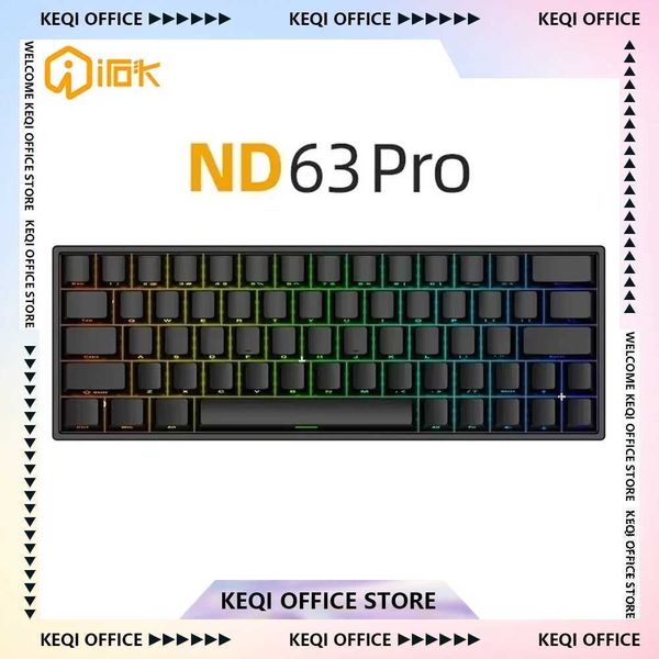 Keyboards Irok ND63 Pro magnetic switch mechanical keyboard RGB heat exchange E-Sports Wired custom keyboard PC for gaming office accessorie