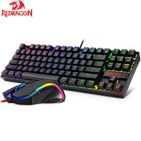 n Keyboard Mouse Set K552-RGB-BA Mechanical Gaming Keyboard and Mouse Combo Wired RGB LED 60% for Windows PC Gamers