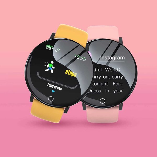 High Quality D18 Macaron Color Childrens Smart Watch Mens Sports Smart Watch Fitness Tracker Electronic Clock Digital Waterproof Watch O2412