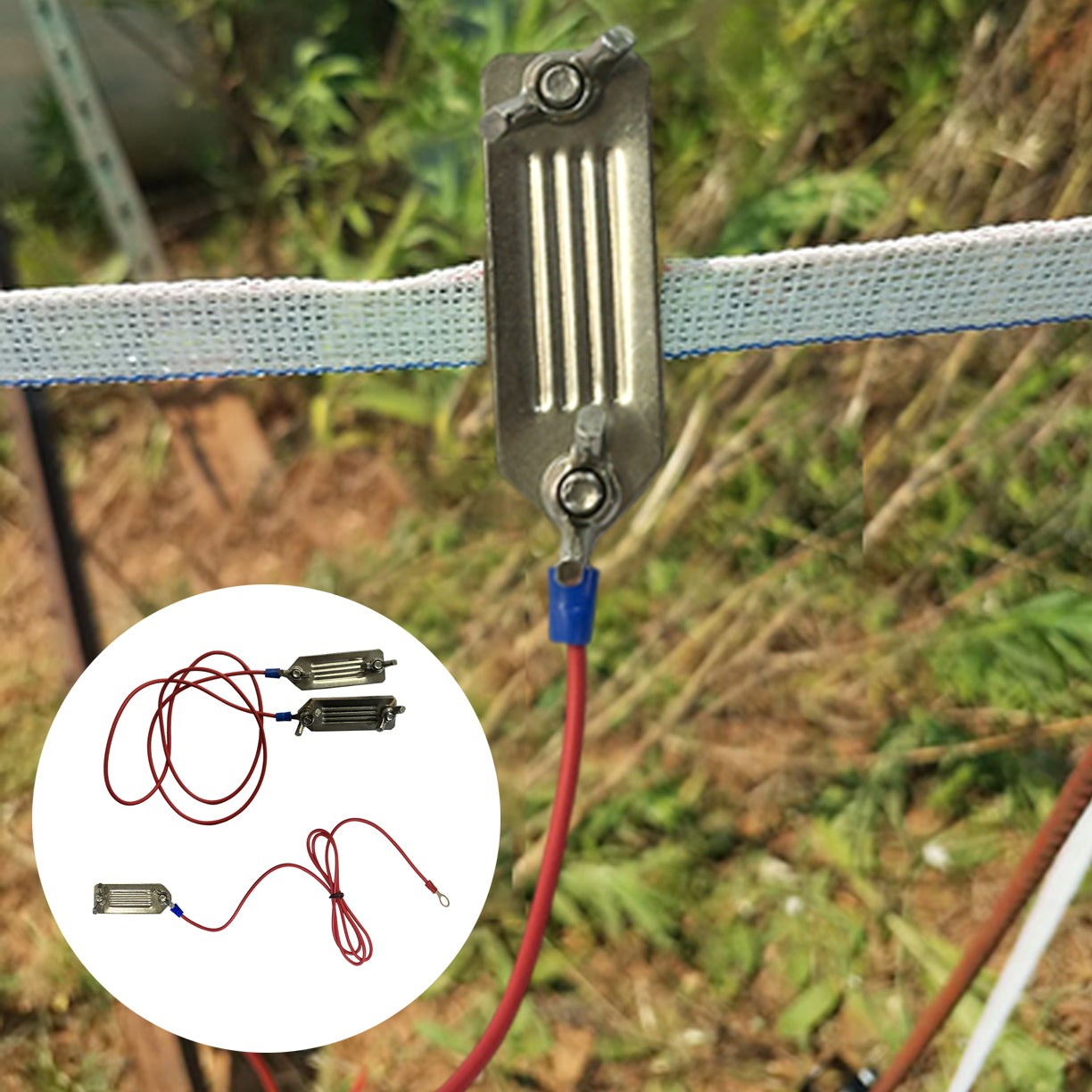 Electric Fence Polytape Connectors With Tape Plates Electric Tape For Polytape to Polytape Connection, Fence Connecting Cable