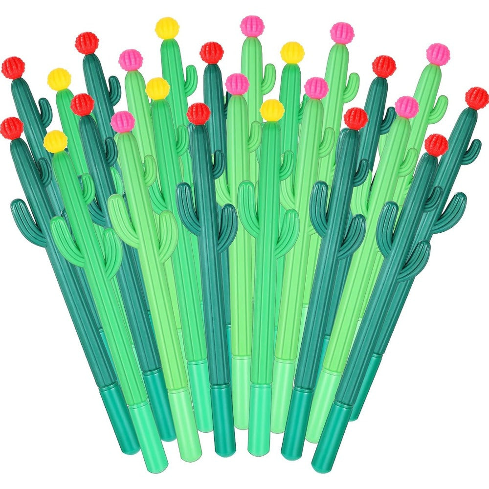 TEMU 24pcs Cactus Shaped Quick-dry Ballpoint Pens, Black Ink, Plastic Screw-off , Fun Novelty Writing Pens For Office And Party Decor, Birthday Gifts