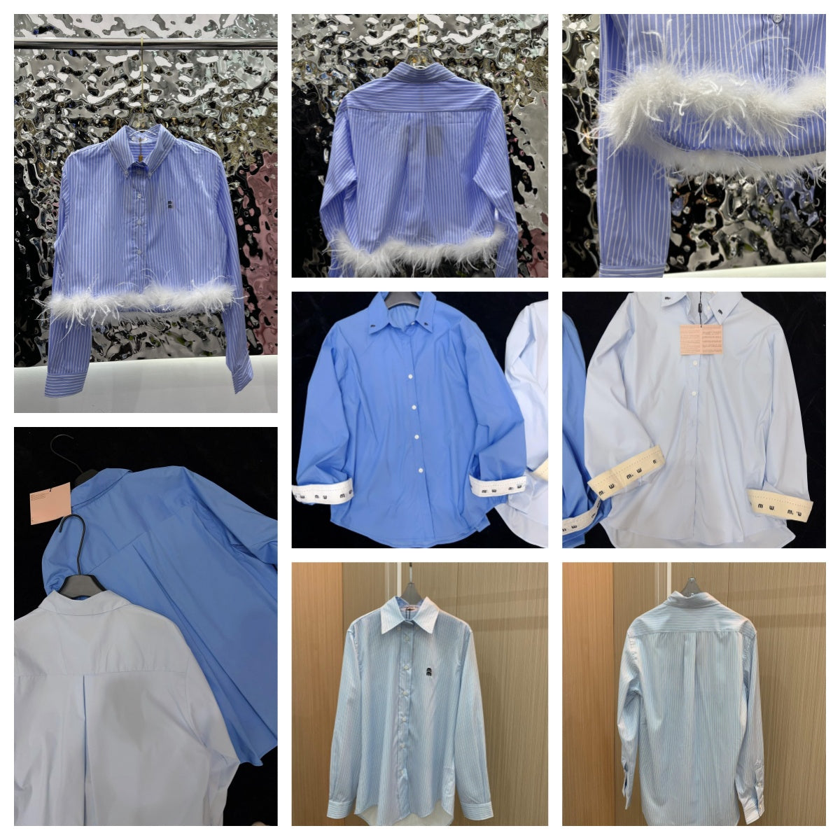 Fashion Designer Muu Women&#039;s Blouses Shirts Striped Shirt Size SML