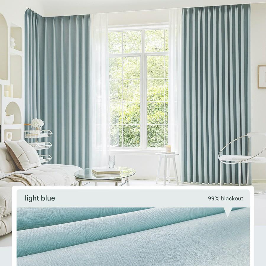 YL-36913 new black gold full blackout curtain bedroom balcony living room modern simple sun protection heat insulation curtain finished product