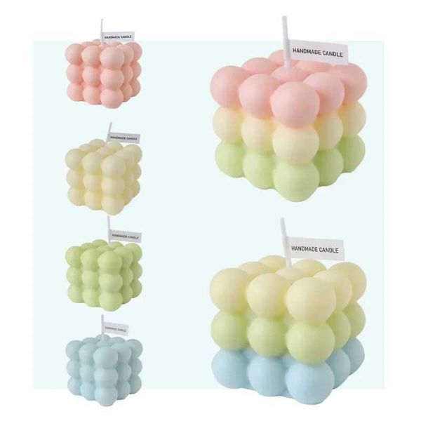 Ins tray decoration Rubiks Cube scented candle cute bubble candle gift girl bedroom birthday candle CL240907