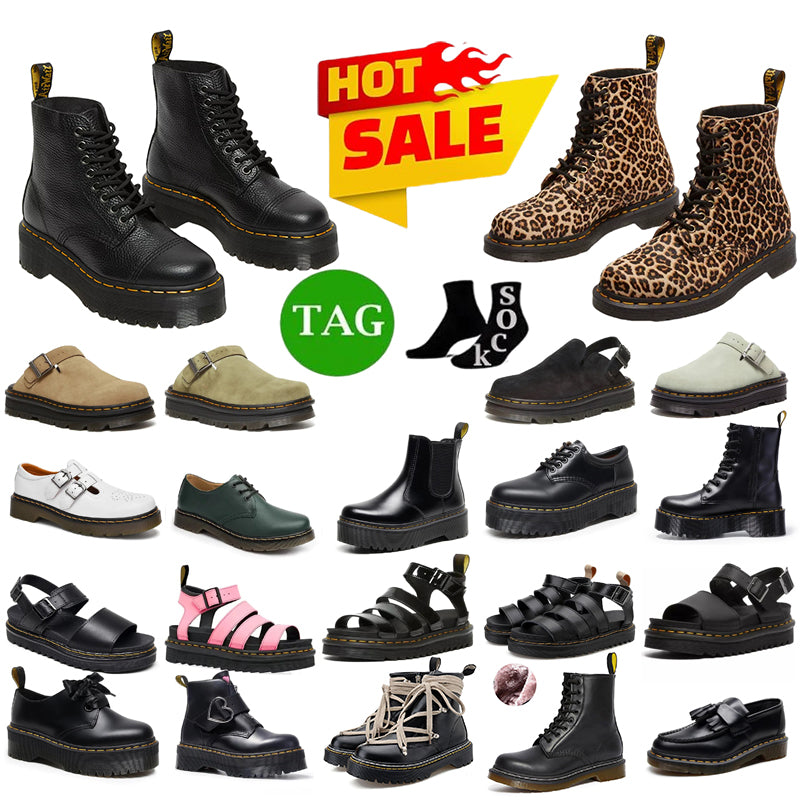 Designer Boots martin sandals women trainers trendy booties nubuck mules slides patent leather boot Slip-On Streetwear Footwear Black Shoes 35-46