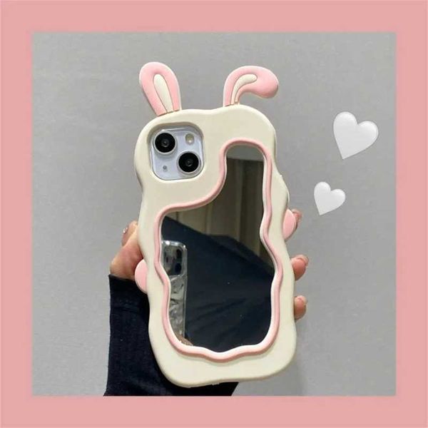 Phone case Stereoscopic Rabbit Ear Mirror Surface Suitable For iPhone 15 14 13 12 11 Pro Max Phone Case Protective Case Z241028