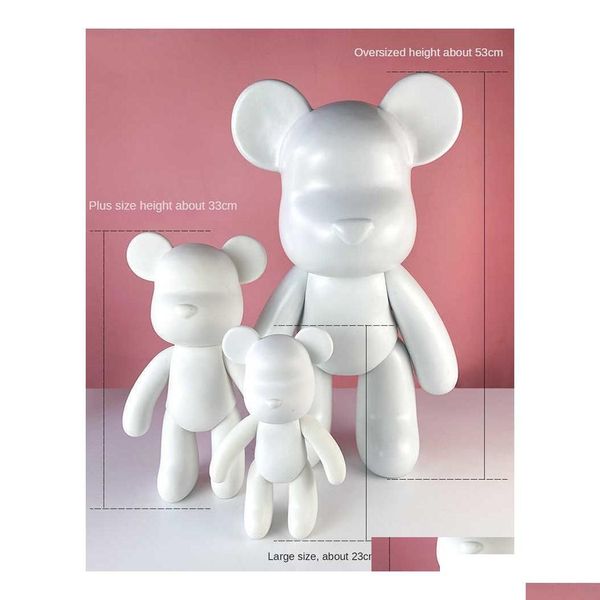 Other Toys Novelty Games 7-18-23-33Cm Fluid Bear White Mold Handmade Diy Iti Bearb Statue Manual Parentchild Toys Violent Scpture Deco Drop