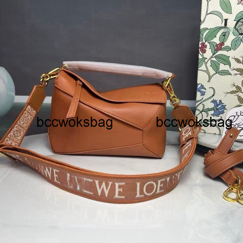 Tote High-quality Puzzle Geometric Bag Genuine Leather Double Shoulder Strap Single Shoulder Crossbody Bag Versatile Handbag Small Square Bag