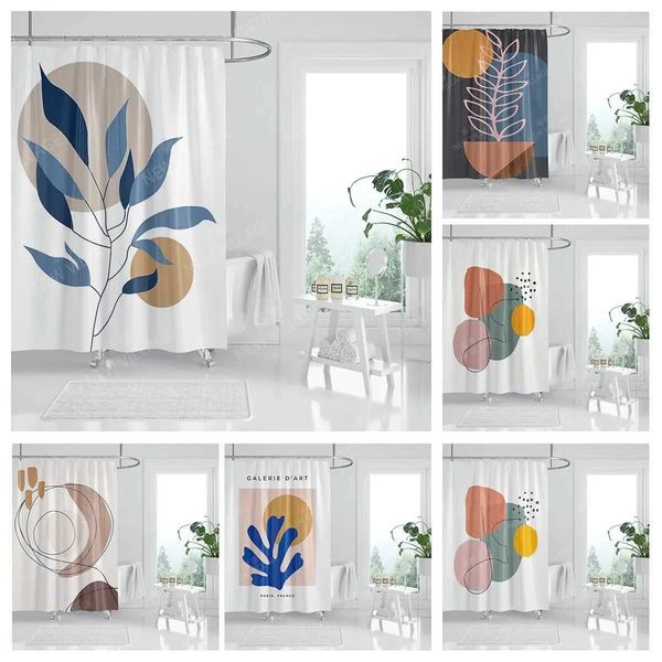 home shower curtains for bathroom Morandi lines and flowers waterproof fabric bathroom Curtains modern shower curtain 180x200 M240824