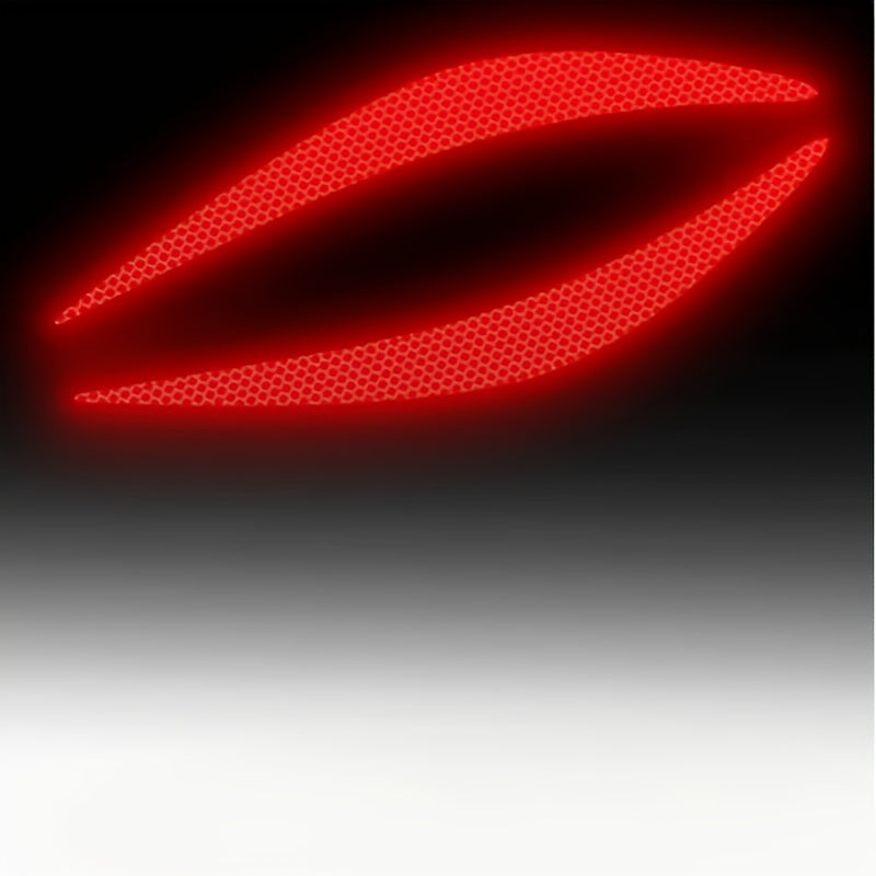 TEMU 2pcs Reflective Vinyl Car Headlight Stickers - Creative Scratch-proof Decals For Engine Hood Decoration