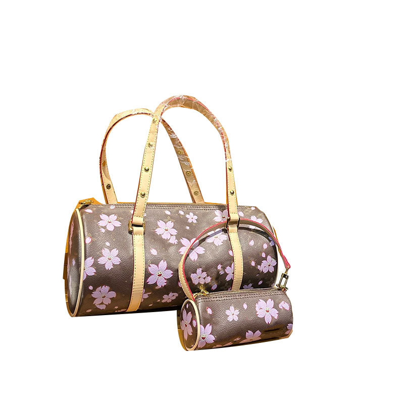 Sakura luxury Designer Bag Handbag Tote Bag High Quality Shoulder Purses Leather Cross Body Women Bag Valise Pouch with coins Bag 30cm