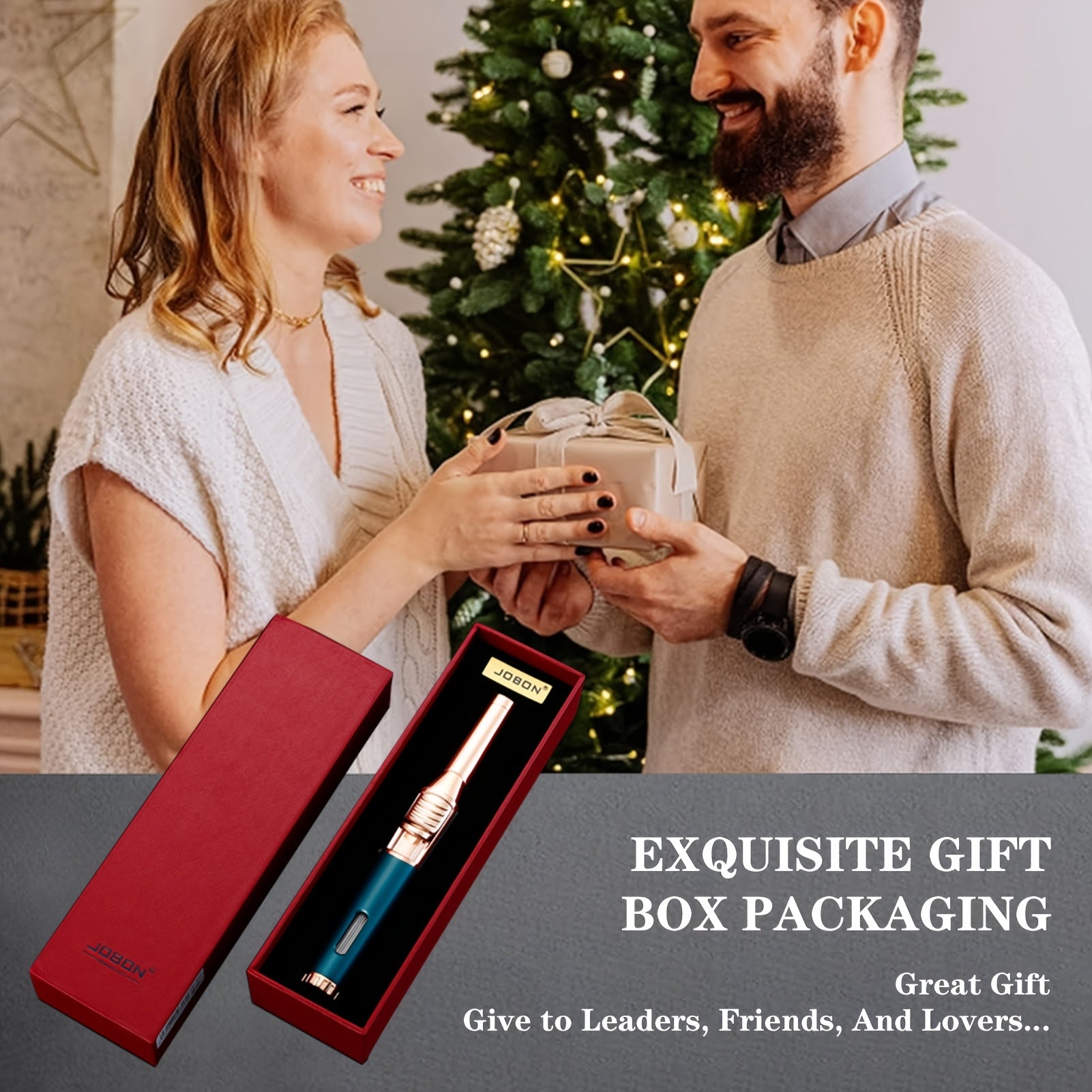 TEMU Pen Shaped - Refillable Single Flame Butane For Candles And Cooking, With Adjustable Flame And Ignition Lock - Luxury Handheld Camping Lighter