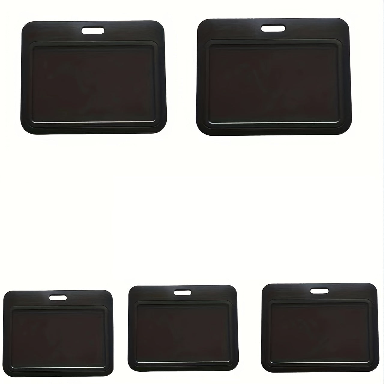 TEMU 5pcs Double-sided Horizontal Id Badge Holders With Clear Window - Durable Plastic Card Cases For Office, School, Credit