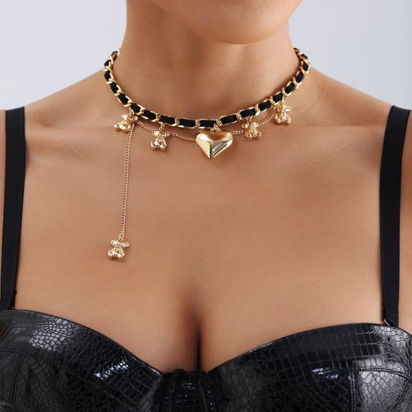 Designer Gold and 925 silver Fashion Gift Necklaces Woman jewelry Necklace Designer Little Bear choker With Elegant box insect 059 XL