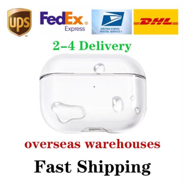 USA Stock For Apple Pro 2 2nd pro airpod 3 pros Headphone Accessories Solid TPU Silicone Protective Earphone Wireless Charging Shockproof Ca