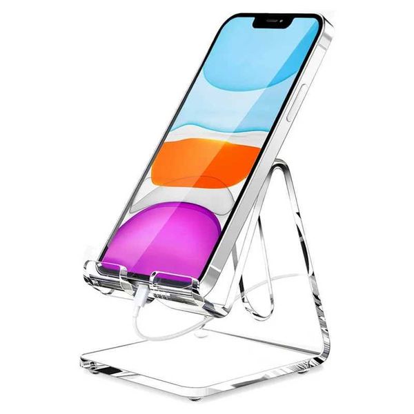 Cell Phone Mounts Holders Phone Desktop Stand for Table Cell Phone Support Holder for Ipad iPhone Samsung Mobile Phone Holder Clear Acrylic