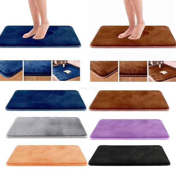1 Piece Soft Memory Foam Bath Mat Non Slip Absorbent Velvet Bathroom Rug Carpet Home Kitchen Hotel Carpet Multi-colorXJ240807