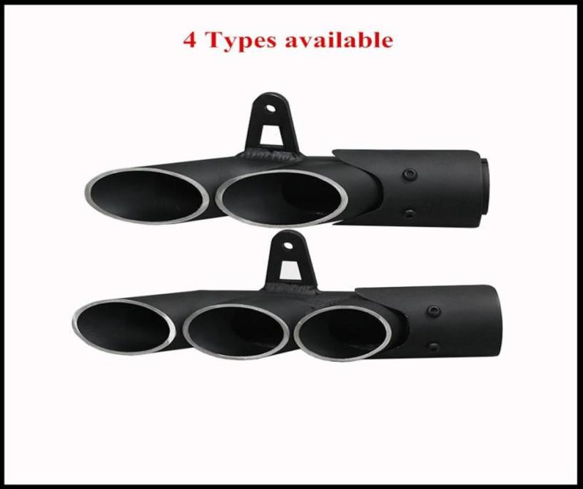 51mm Universal Motorcycle Double Hole Exhaust Muffler Pipe For Yamaha R6 1 Kawasaki Z750 800 Honda CBR100020329640223