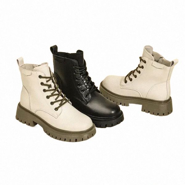 2024 free shipping designer coarse style middle and round headmartin boots winter new side zipper womens shoes low cut high heels short boot