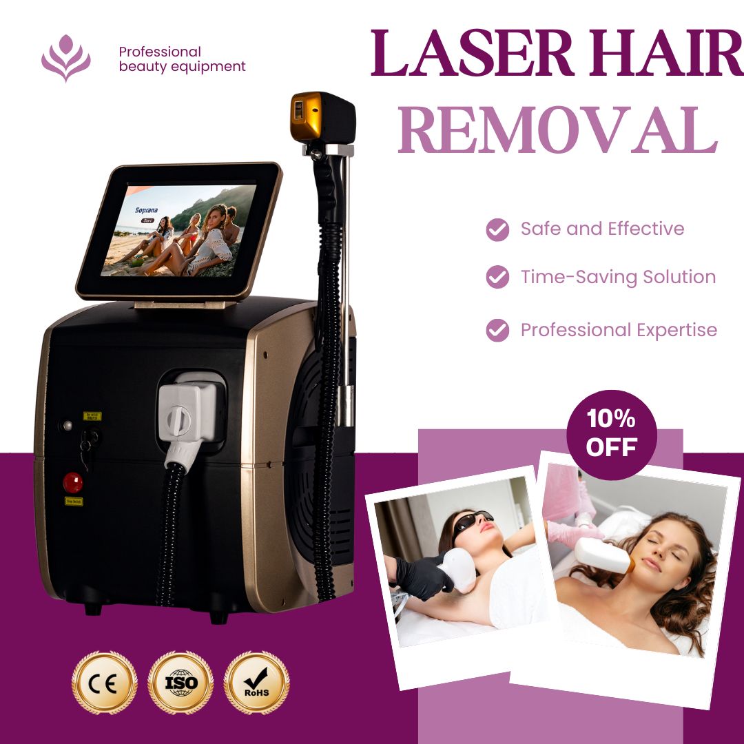 3 Wavelength Diode Laser Hair Removal Machine 755nm 808nm 1064nm Professional Painless Permanent Epilation Equipment For Beauty Spa