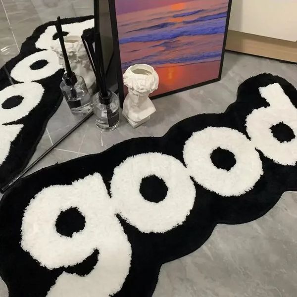 Carpet Ins Funny Good Trend Bedside Rug Floor Mat Bedroom Foot Special shaped English Alphabet Creative 231206