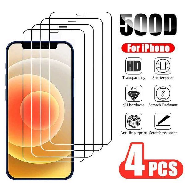4pcs full set of protective glass suitable for iPhone 11 12 13 15 Pro maximum tempered screen protector suitable for iPhone 14 15 Plus glass