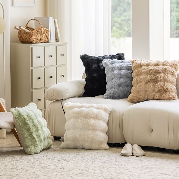 Designer Pillows Decorative Throw Pillow Fashion Vintage Fleece Pillowcase Cover Case Covers Wool Pillowcases Sofa Home 18x18 inches pillow