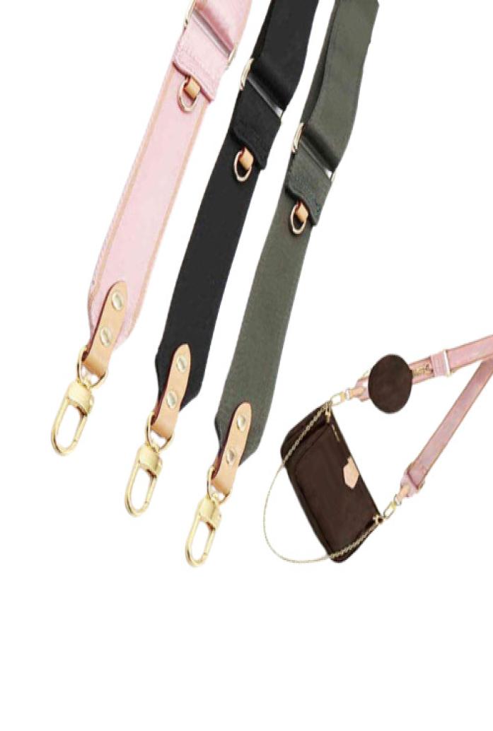 Large wide strap canvas nylon strap luxury designer shoulder bag belt replacement with genuine leather handbag parts accessory 2117074990
