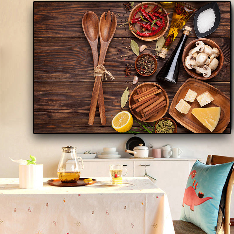Grains Spices Spoon Kitchen Canvas Painting Cuadros Modern Scandinavian Posters and Prints Wall Art Foods Picture Living Room