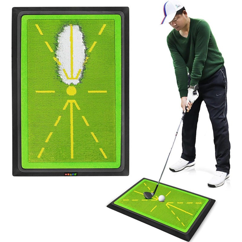 TEMU Premium Golf Swing Training Mat - Detection & , Durable & Portable Practice Pad For Perfect Batting - Green