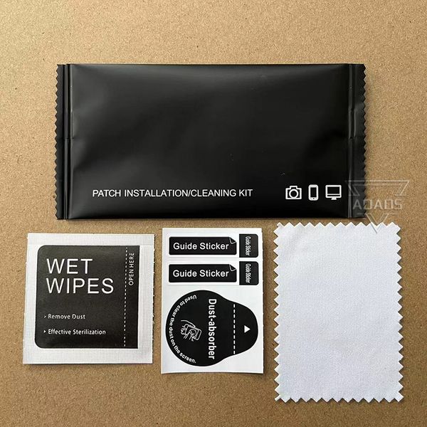 Patch installation-Cleaning Kit Phone Tablet Tempered Glass Screen Protector Hydrogel Film 3in1 Dust Removal Paper Dry Wet Cleaning Wipes Al