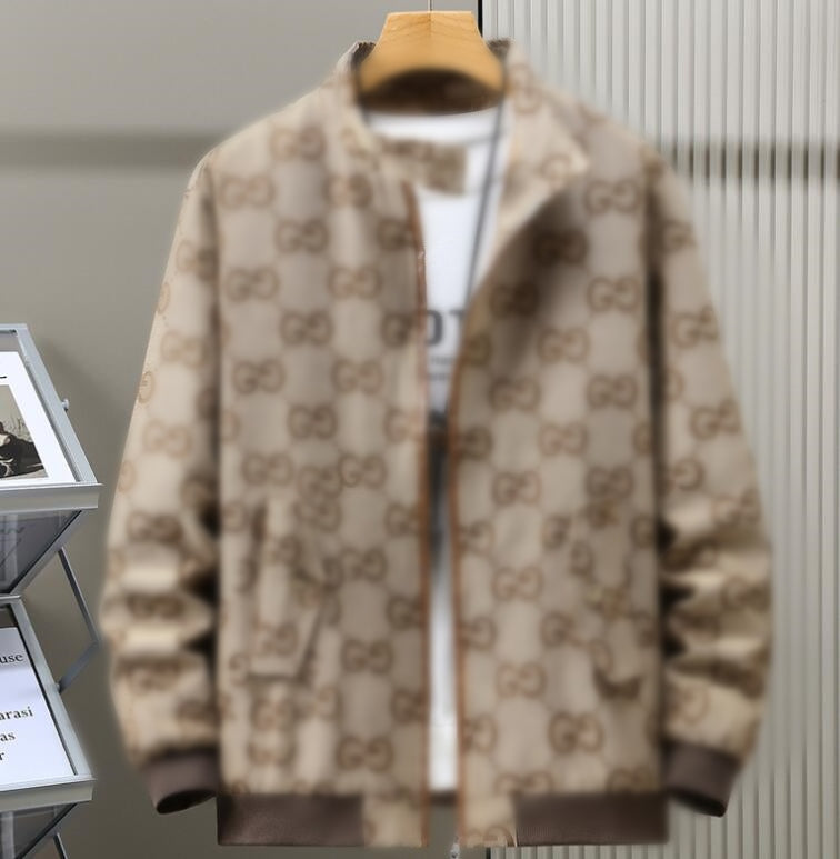 Men&#039;s Jacket 2023gg Autumn-Winter New Letter Jacquard Versatile Standing Collar Men&#039;s Jacket Fashion Men&#039;s Top