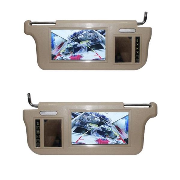 Car Video Inch Sun Visor Mirror Sn Lcd Monitor Dc 12V Beige Interior For Av1 Av2 Player Camera Drop Delivery Mobiles Motorcycles Elec Dh8Bs