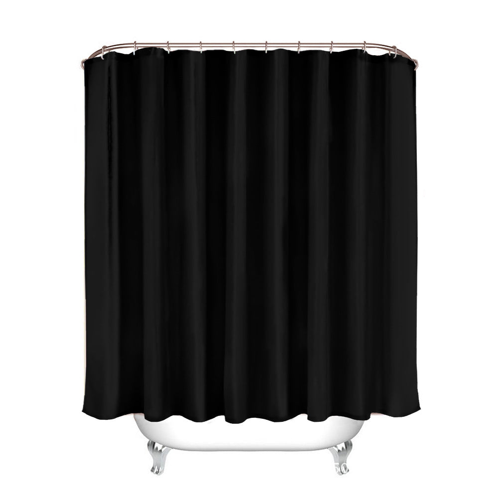 YL-37298 dry and wet solid color curved bath curtain punch-free L-shaped solid color polyester partition curtain bathroom curtain waterproof hanging