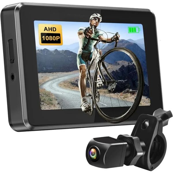 Bike Groupsets PARKVISION Mirror 1080P AHD Bicycle Rear View Camera with 4 3 Screen 360Rotatable Bracket DIY Installation 231114