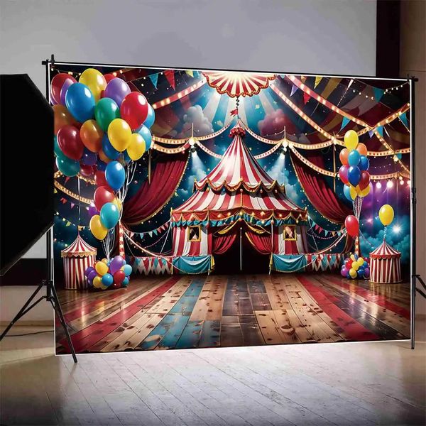 Background Material Childrens Birthday Party Decoration Backdrop Carnival Circus Tent Balloon Background Photography Shooting Props