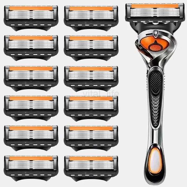 High Quaiity 5-piy Razor Manuai Shaving Biades Men Face Shaving Razor Repiacement Cutter Heads Razor Hoiders SetsCL240718