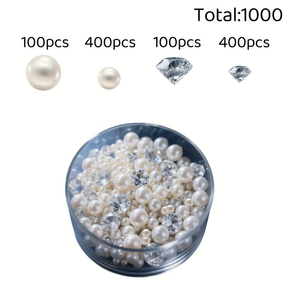 TEMU 1000pcs Pearl And Mix - Elegant Decor For Vases, , Table Centerpieces, Weddings, Birthdays, Proposals, Diy Crafts, Easter Party Decorations,