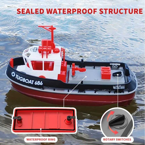 TYXIN 686 RC Remote Control Tugboat 1-72 Mini Electric Boat Water Toy Simulation Cargo Ship Model Childrens ToyY240810