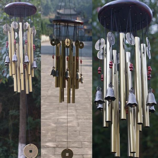 Large Wind Chimes Pendant Outdoor Metal Hollow Tubes Church Bells Balcony Yard Garden Hanging Bell Home Decoration 250107