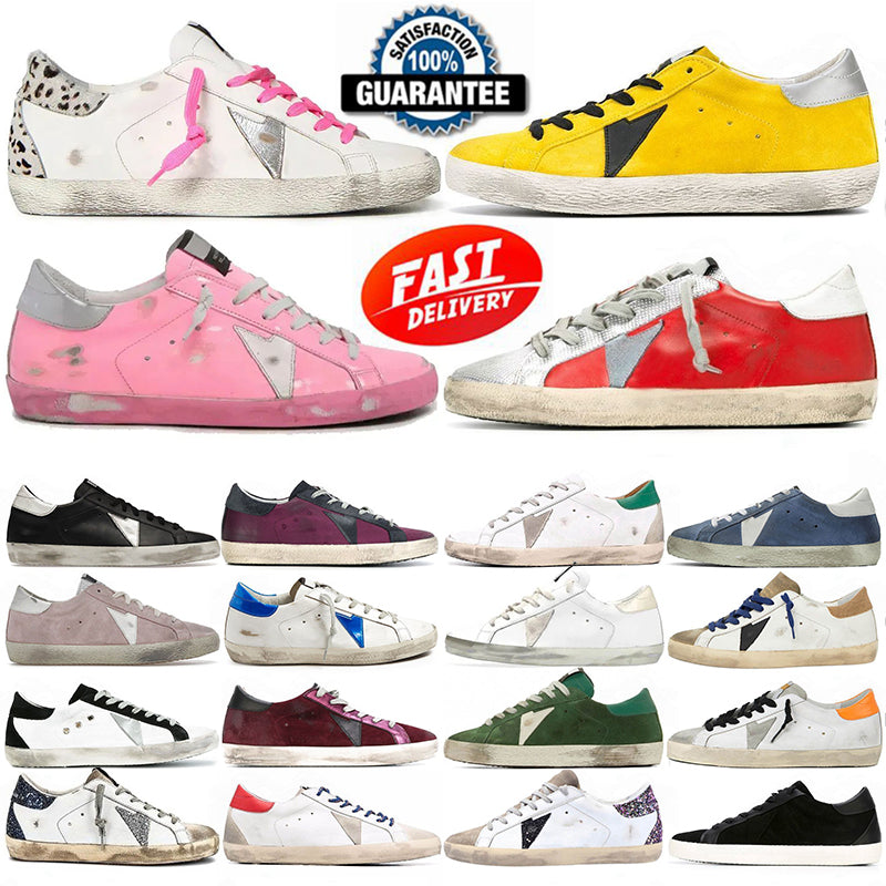 Designer Shoes Womens Mens Luxury goldens Sneakers Plate-forme Black White Glitter Silver Pink Dirty Old Sneaker Orange Blue Goldens Gooses Casual t