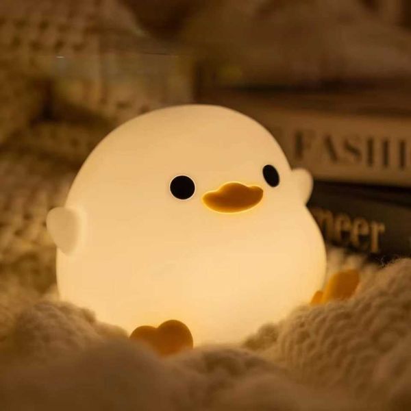 DoDo Duck Night Light Cute Duck Silicone Dimmable Nursery Nightlight Rechargeable Bedside Lamp Baby Bedros Living Ro Z250111