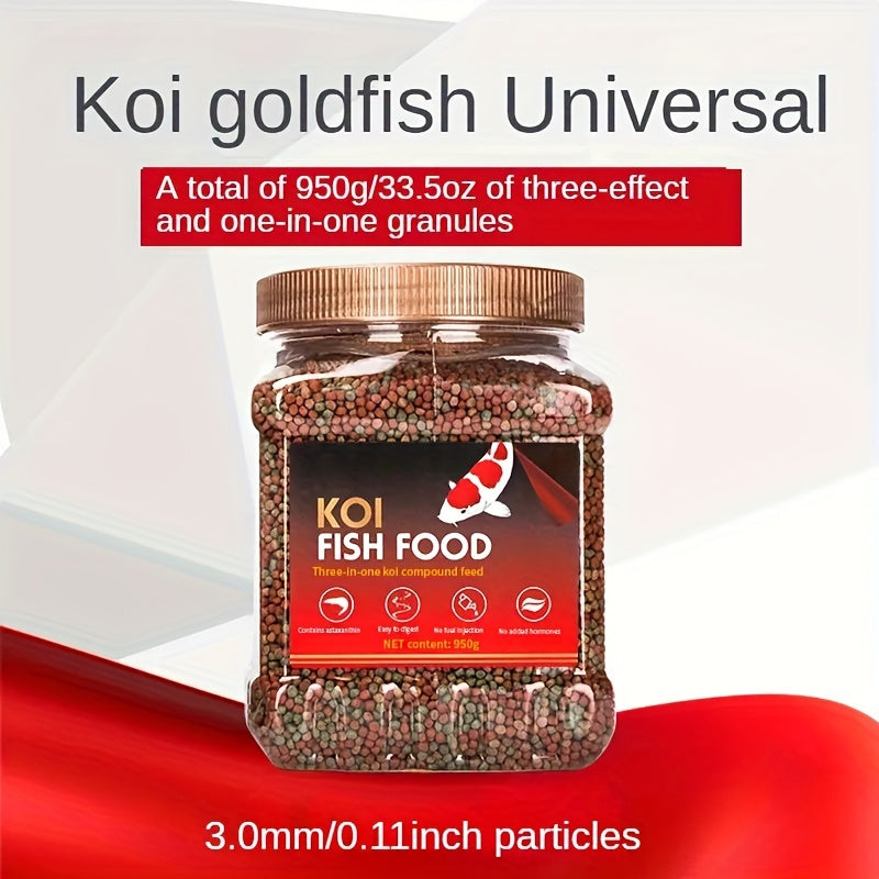 TEMU 950g-33.51oz, Pellets, Colored Granular Fish Grainbalanced Diet, Suitable For Koi, Goldfish, , Betta.aquarium Fish, Etc