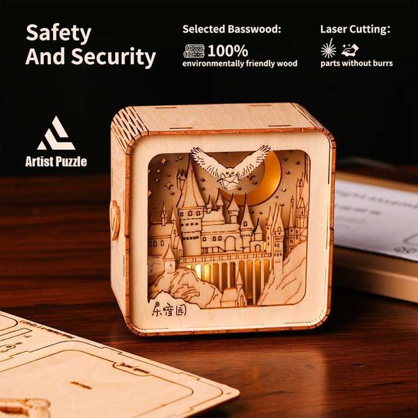 3D wooden puzzle DIY childrens board game building block model kit Montessori educational toys the best birthday gift for children and adult