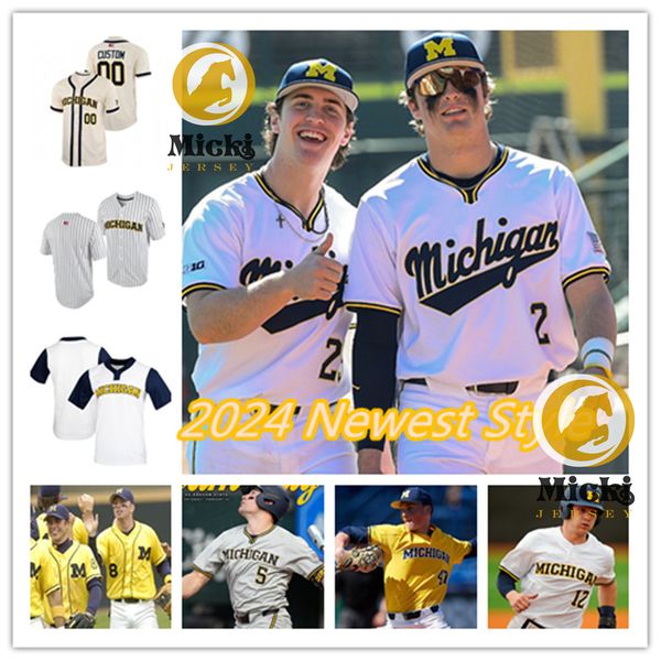 Connor O&#039;Halloran Wolverine Baseball Jersey Chase Allen Jacob Denner Noah Rennard Ahmad Harajli Mitch Voit Custom Stitched Jerseys