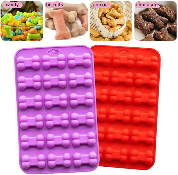 18 Units 3D Sugar Fondant Cake Dog Bone Form Cutter Cookie Chocolate Silicone Molds Decorating Tools Kitchen Pastry Baking Molds