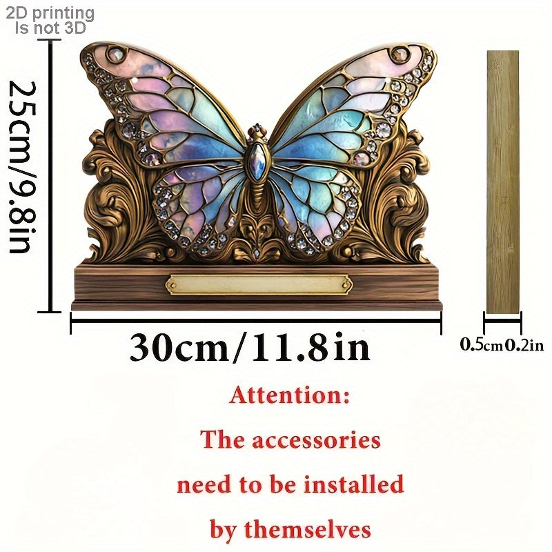 TEMU 1pc Bohemian Crystal Wooden Keychain Wall Decor With 4 Metal Hooks - 11.8x9.8 Inch Handcrafted Natural Wood Art For Hallway, Kitchen, Garage,