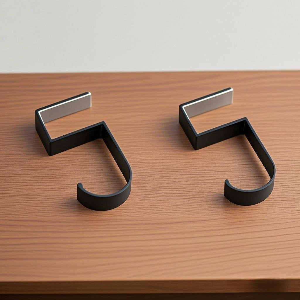 TEMU 2-piece Desk Hook For Bags And Headphones - Space-saving Under-desk Hooks, Durable Metal Clip-on Hooks, Suitable For Office And , School Bag