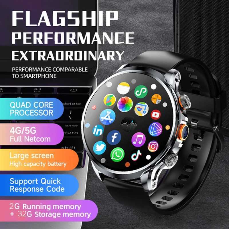 Smart Watches New H18 smartwatch 4G Android 1.85-inch IPS 360 * 360 screen with 200W GPS camera WIFI 32GB ROM smartwatch equipped with 1100Mah batte