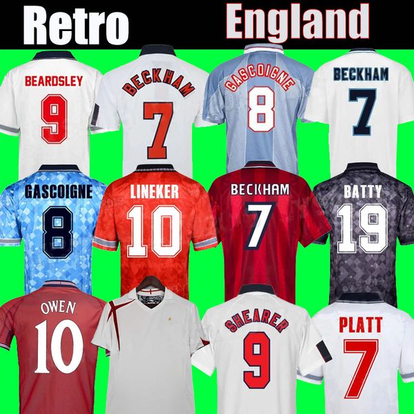 GASCOIGNE ENGLANDs Retro Soccer Jerseys Vintage Football shirts Classic Football Kit ROONEY GERRARD LAMPARD SOUTHGATE SHEARER OWEN 1990 1996